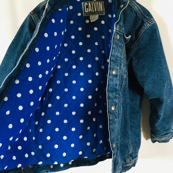 VTG Calvin Klein Men's Denim Jacket-Polka dot S - Picture 5 of 8